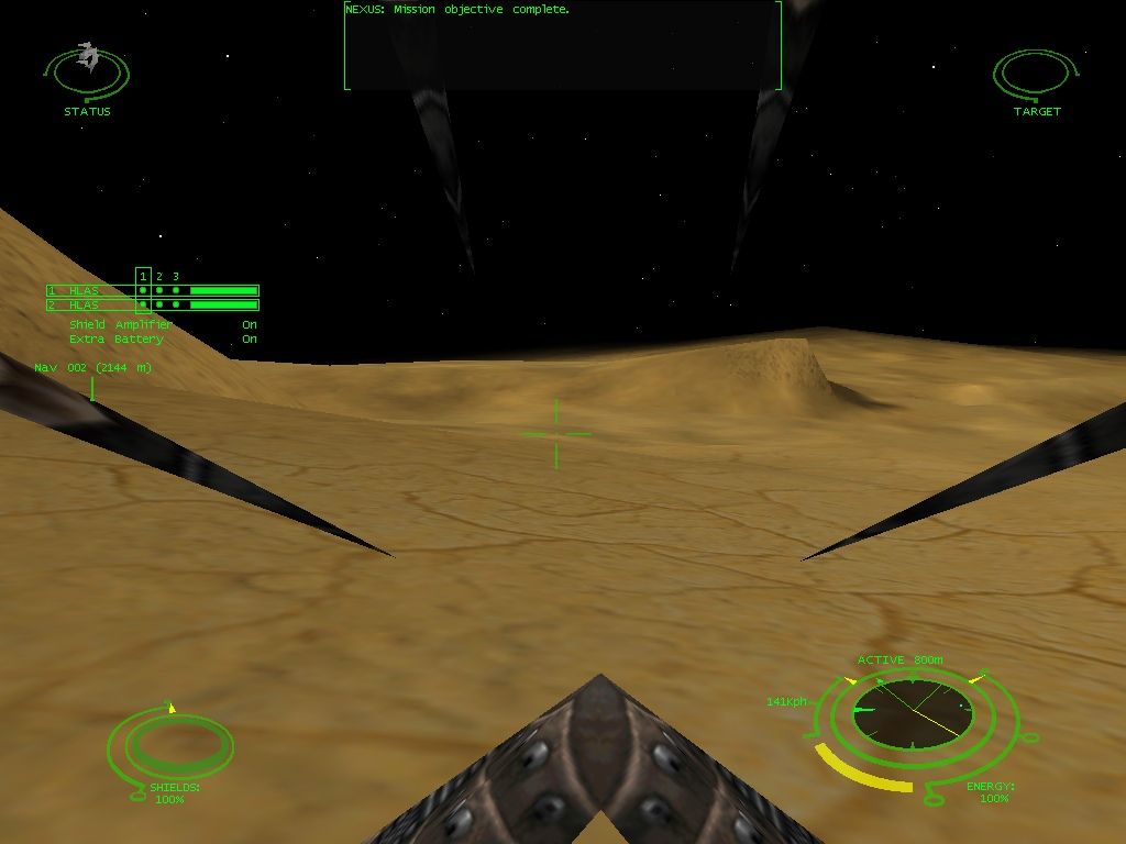 Starsiege (Windows) screenshot: In Cybrid HERC on moon