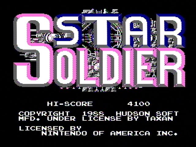 Star Soldier (NES) screenshot: Title screen