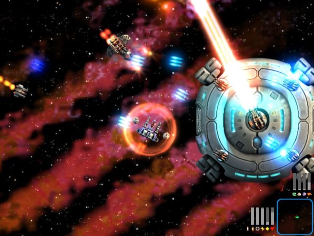 Starscape (Windows) screenshot: Defending the Aegis (your mothership)