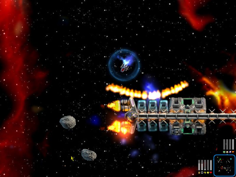 Starscape (Windows) screenshot: The enemy mining ships are primary targets