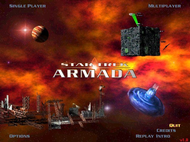 Star Trek: Armada (Windows) screenshot: main menu