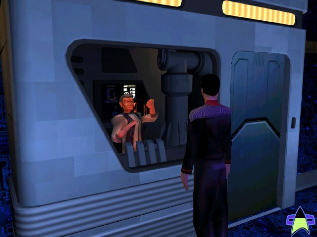 Star Trek: Hidden Evil (Windows) screenshot: Don't be afraid, Vulcan, I'm the goodguy... I think.
