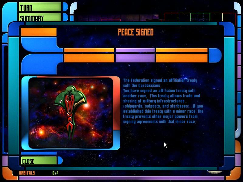 Star Trek: The Next Generation - Birth of the Federation (Windows) screenshot: Affiliation Treaty