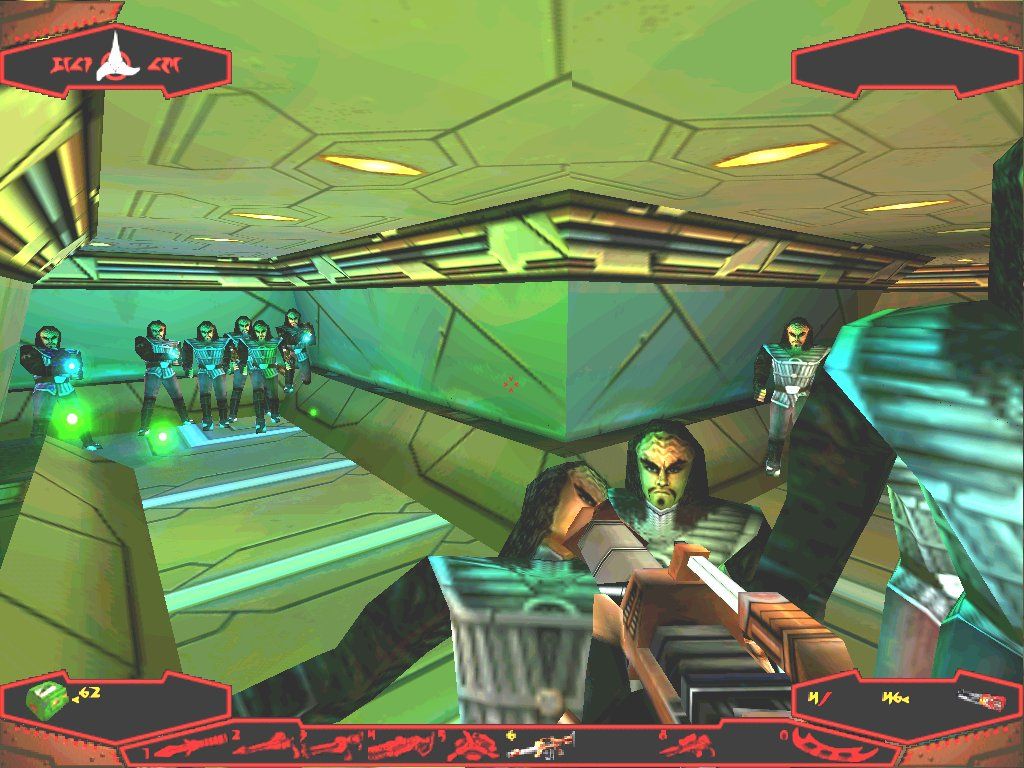 Star Trek: The Next Generation - Klingon Honor Guard (Windows) screenshot: Klingon Honor Guard has tweeked the Unreal engine to allow the game to throw many, many enemies at you without lagging up