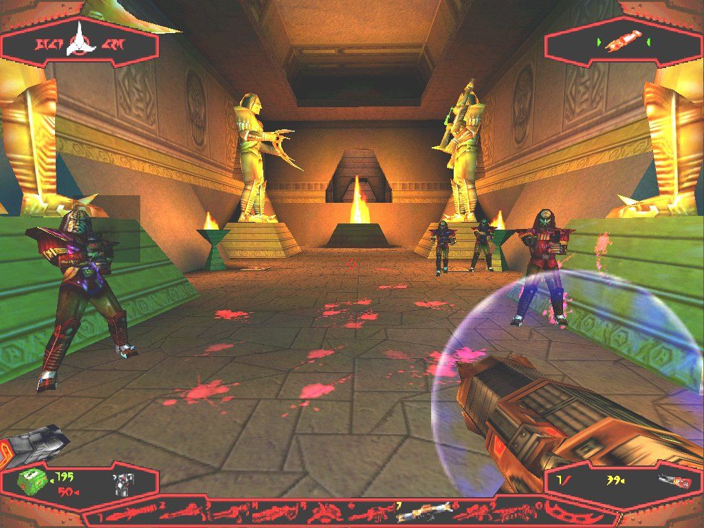Star Trek: The Next Generation - Klingon Honor Guard (Windows) screenshot: Korek's Palace contains many familiar landmarks from the game's opening animation