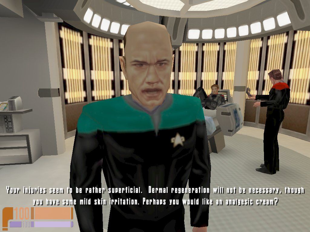 Star Trek: Voyager - Elite Force (Collector's Edition) (Windows) screenshot: Treating you in sickbay, HoloDoc gets to utter one of his most famous lines