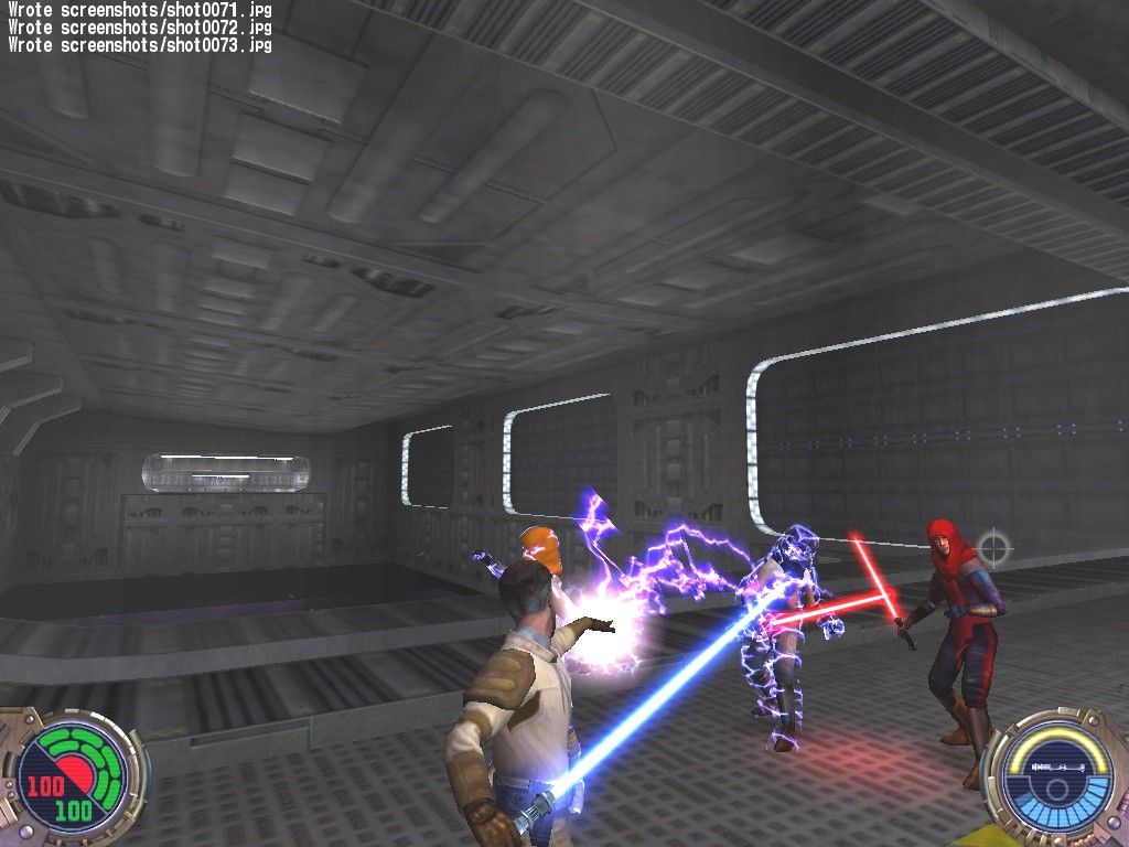 Star Wars: Jedi Knight II - Jedi Outcast (Collector's Edition) (Windows) screenshot: So be it, Jedi... if you will not be my friend, you will be... my barbacue!