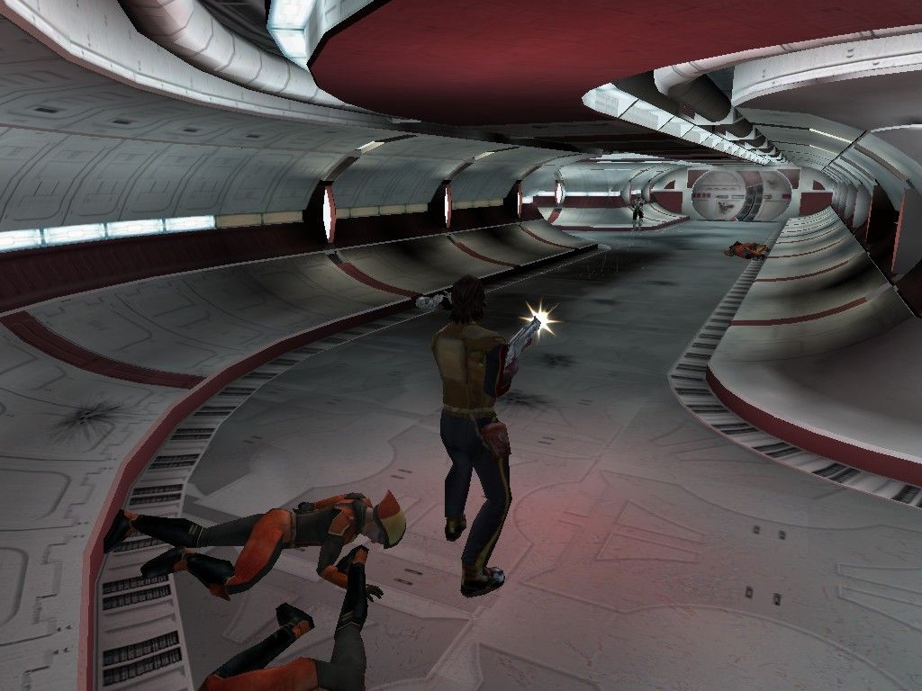 Star Wars: Knights of the Old Republic (Windows) screenshot: A gunfight a Republic ship