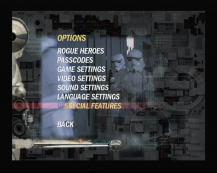 Star Wars: Rogue Squadron III - Rebel Strike (GameCube) screenshot: Game options