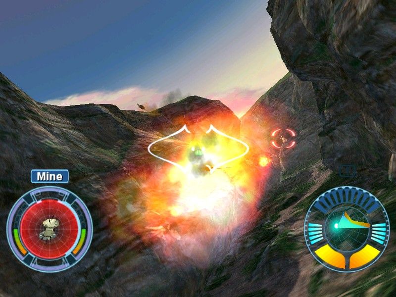 Star Wars: Starfighter (Windows) screenshot: Shooting training mines