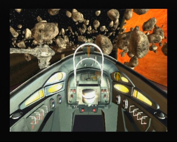 Star Wars: Rogue Squadron III - Rebel Strike (GameCube) screenshot: Testing the Jedi starfighter found on a nearby planet surface