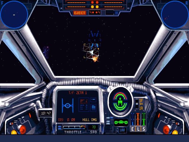 Star Wars: X-Wing - Collector Series (Windows) screenshot: Potshot at a Tie Fighter