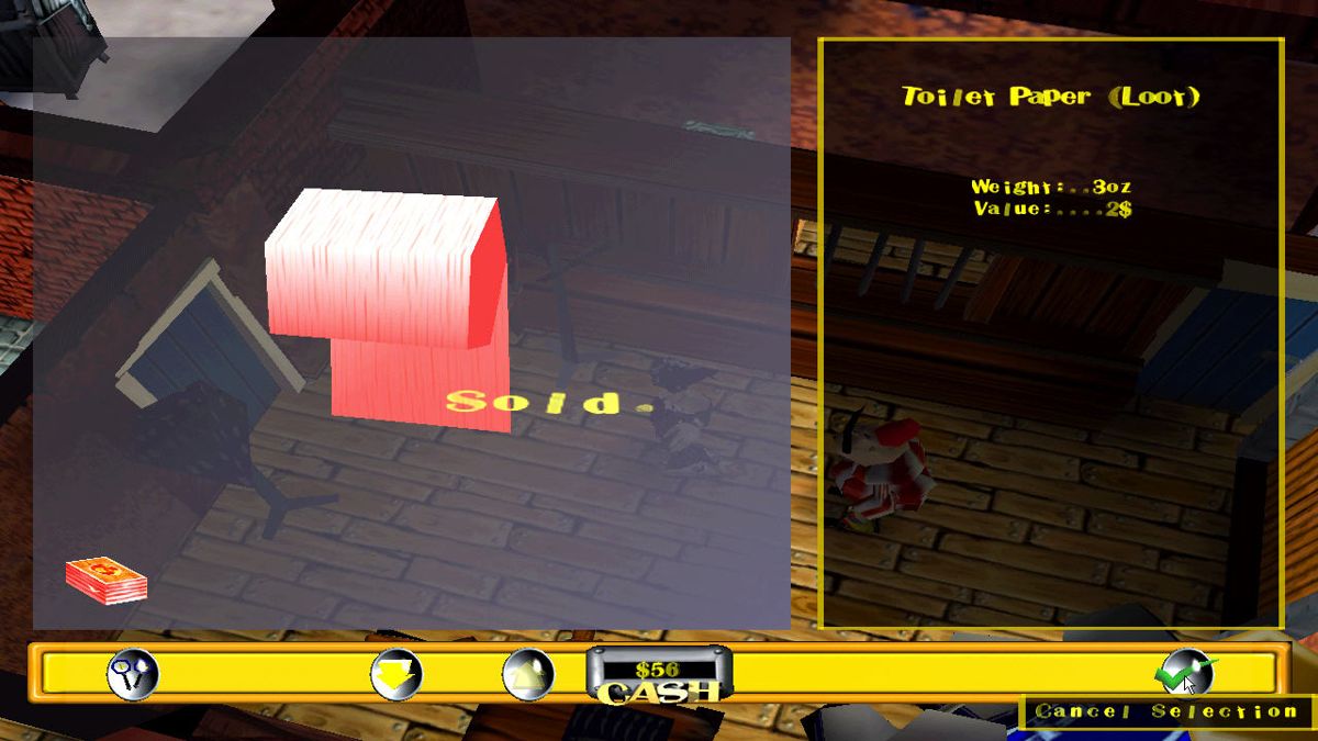 The Sting! (Windows) screenshot: ...and sell your loot. Even toilet paper!