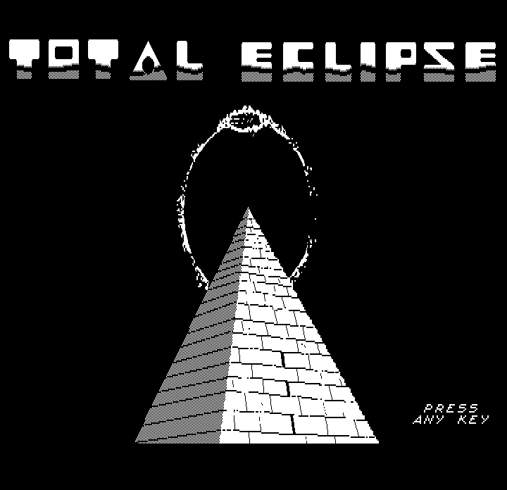 Total Eclipse (DOS) screenshot: Title screen (Hercules Monochrome)