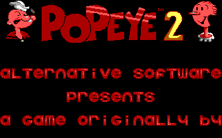 Popeye 2 (DOS) screenshot: Credits (EGA)