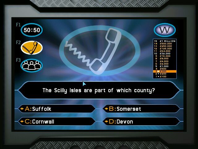 Who Wants to Be a Millionaire: UK Edition (Windows) screenshot: Call