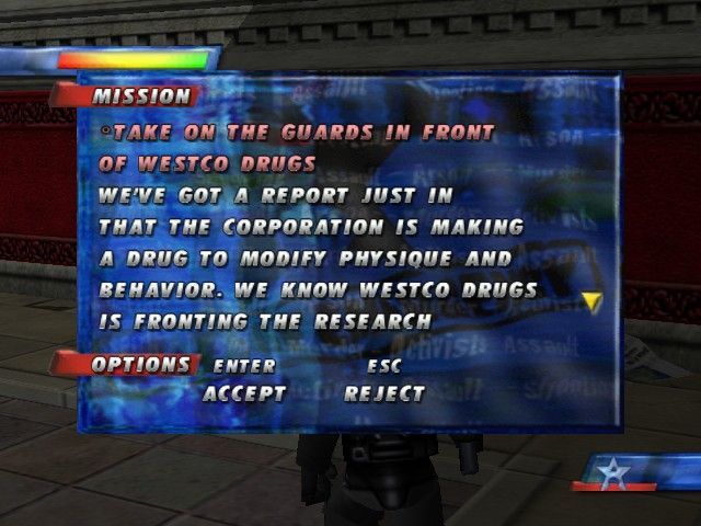 State of Emergency (Windows) screenshot: ... who give you missions to accomplish.