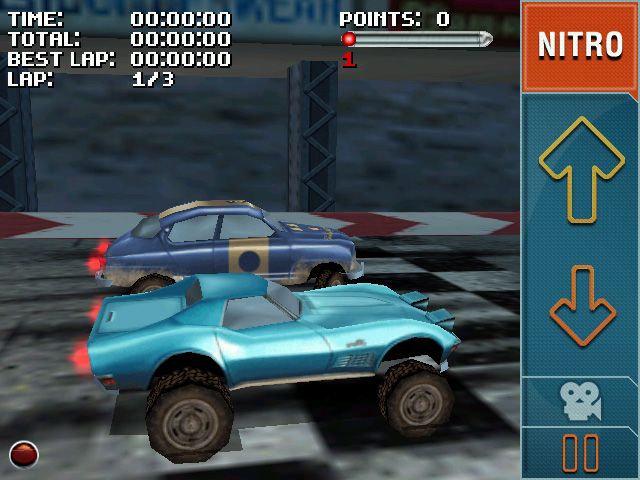 Stuntcar Extreme Advanced (Windows Mobile) screenshot: Stunt Saber and Stunt Velvet side by side