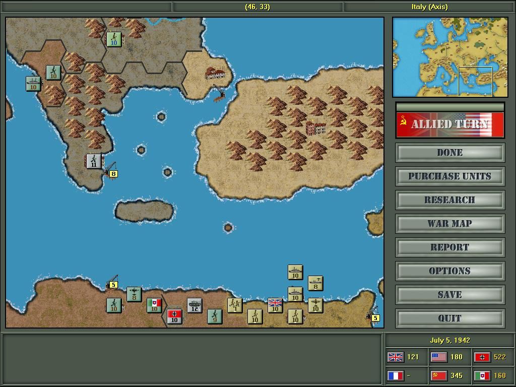 Strategic Command: European Theater (Windows) screenshot: North Africa