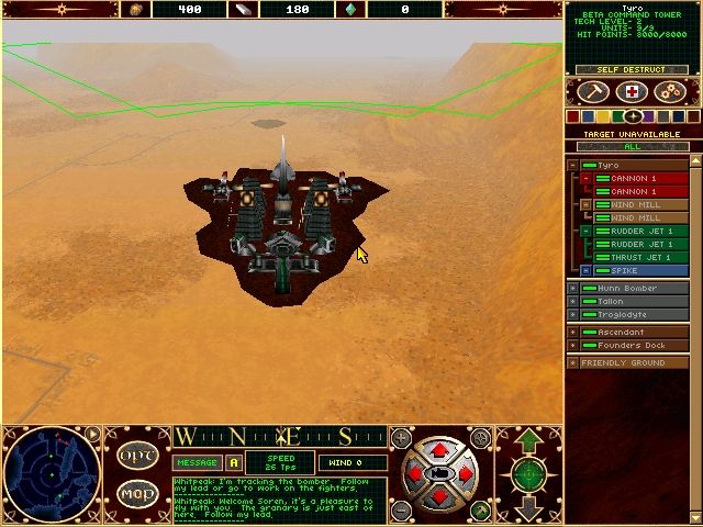 Stratosphere: Conquest of the Skies (Windows) screenshot: It's not even funny how outnumbered and outgunned you are in the campaign. The first live-fire mission has you fly something that looks like this...