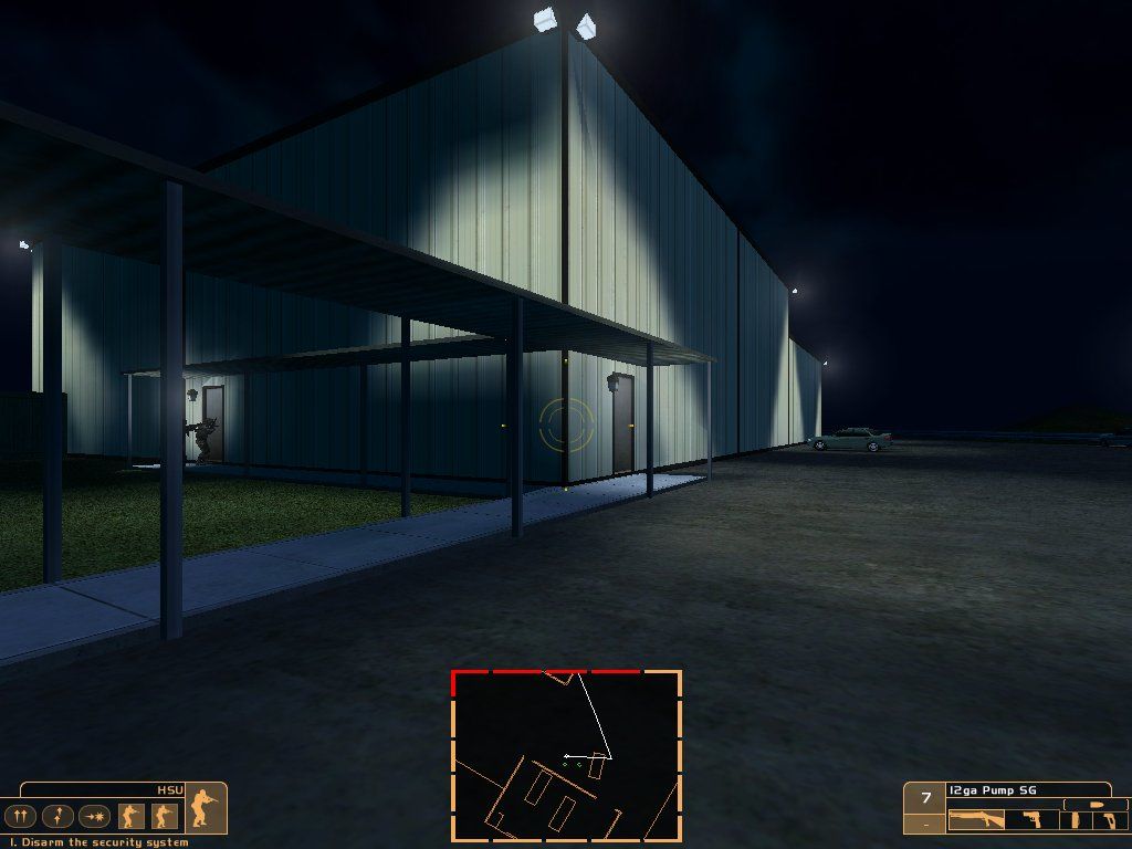 The Sum of All Fears (Windows) screenshot: Approaching the TV station... very quiet