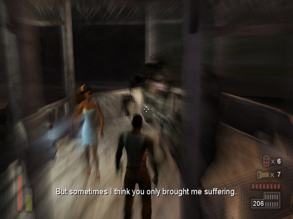 The Suffering (Windows) screenshot: Torque is constantly assaulted by the ghosts of his past... and this time they brought some company!