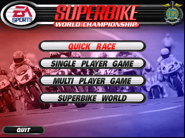 Superbike World Championship (Windows) screenshot: Game Menu