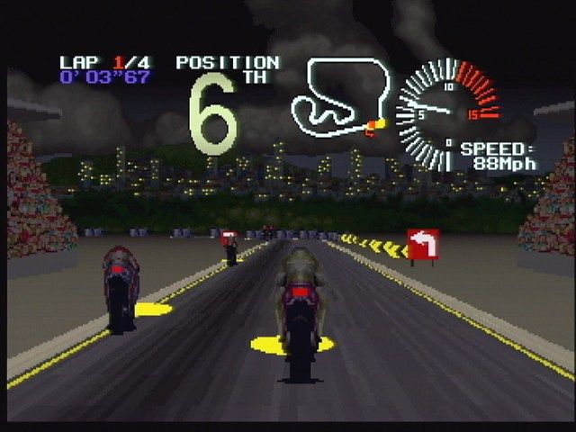 Super Burnout (Jaguar) screenshot: Night Racing