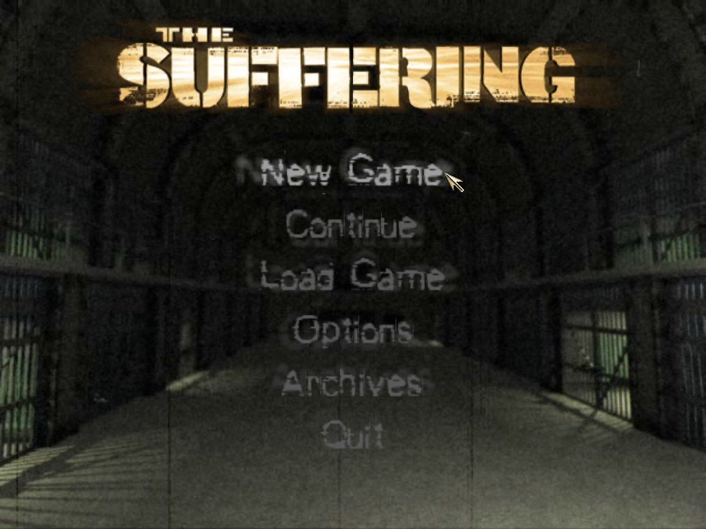 The Suffering (Windows) screenshot: It's nice to see when a main menu has this sort of work on it.