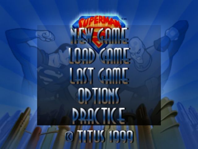 Superman (Nintendo 64) screenshot: Main Menu