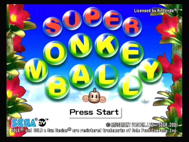 Super Monkey Ball (GameCube) screenshot: Title screen