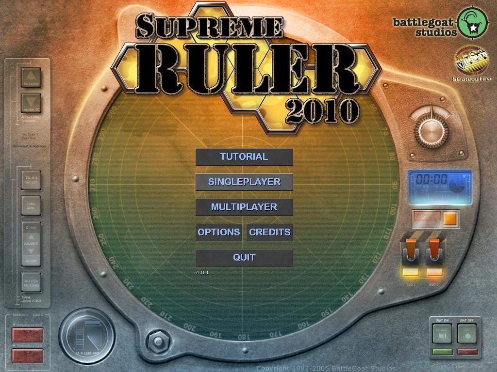Supreme Ruler 2010 (Windows) screenshot: Main Menu