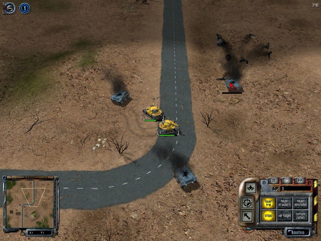 S.W.I.N.E. (Windows) screenshot: Lots of enemy tanks around...