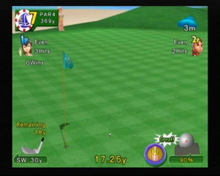 Swingerz Golf (GameCube) screenshot: Near enough for a long shot