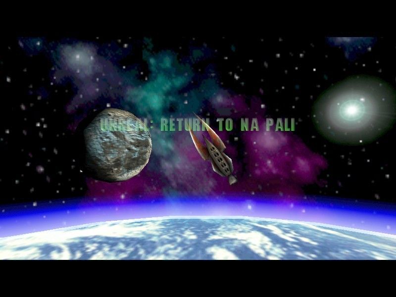 Unreal Mission Pack 1: Return to Na Pali (Windows) screenshot: The game starts right where Unreal left off, stranded in space.