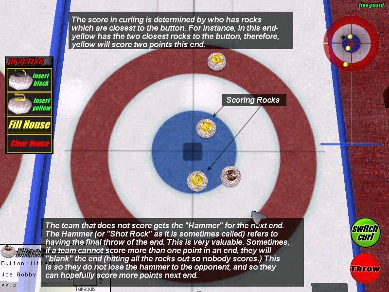 Take-out Weight Curling (Windows) screenshot: ... as are the basic rules of curling.