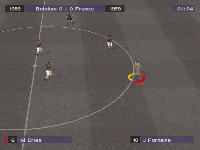 Viva Soccer (Windows) screenshot: Older games are played in black and white