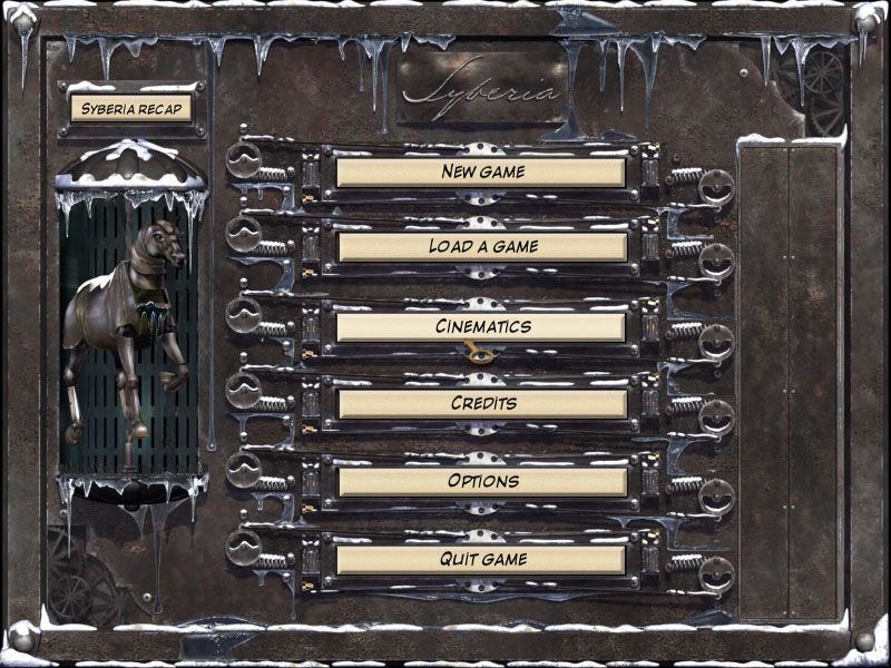 Syberia II (Windows) screenshot: Main menu