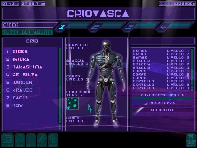 Syndicate Wars (DOS) screenshot: Cryogenic room...