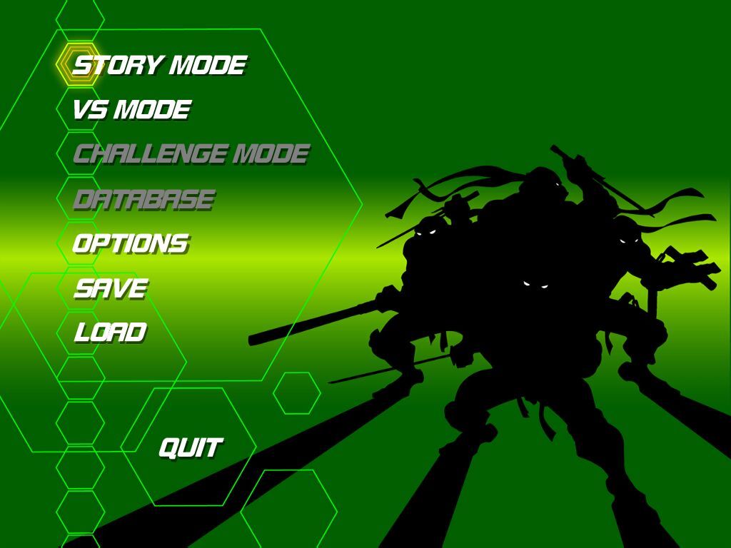 Teenage Mutant Ninja Turtles (Windows) screenshot: Main menu
