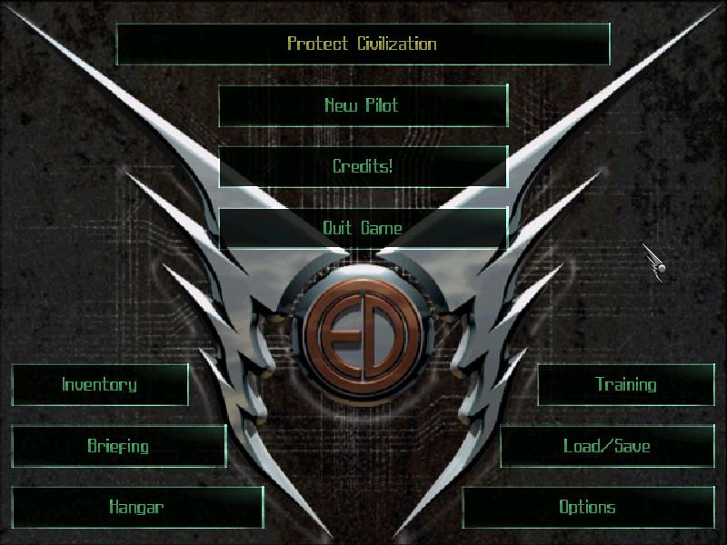 Tellurian Defense (Windows) screenshot: In-game pilot menu
