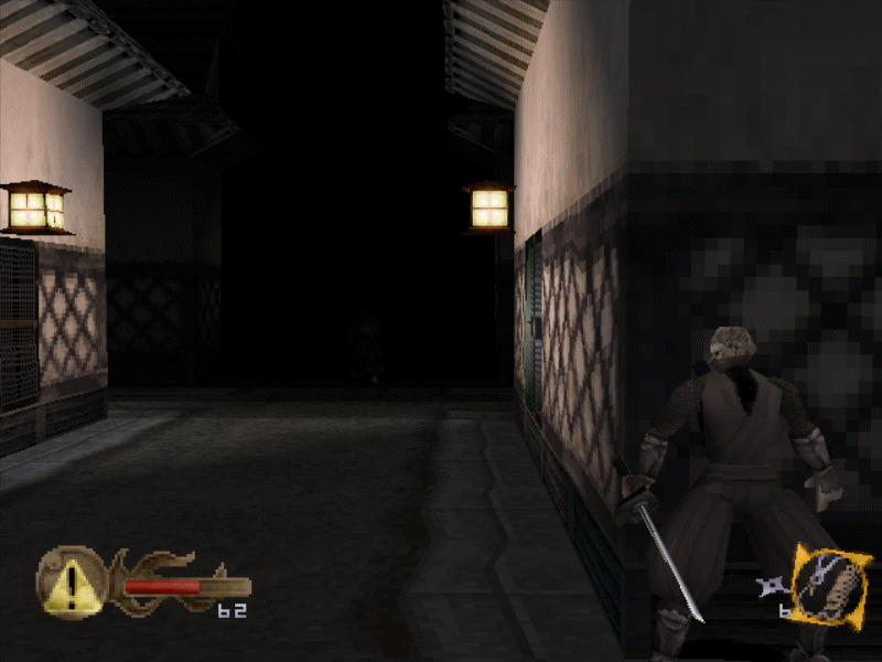 Tenchu: Stealth Assassins (PlayStation) screenshot: Something wicked this way comes.