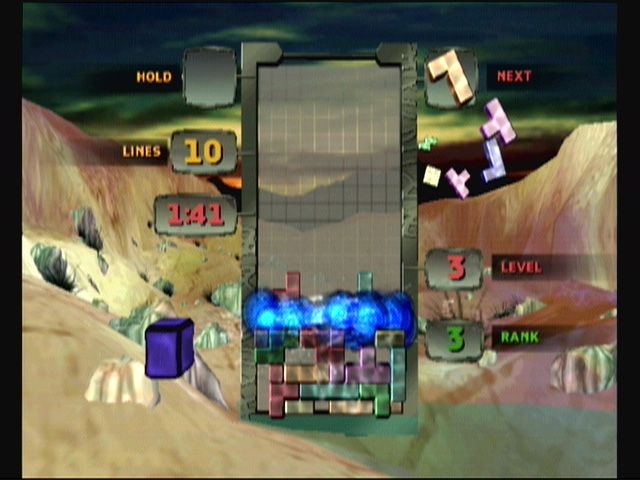 Tetris Worlds (GameCube) screenshot: Cascade tetris