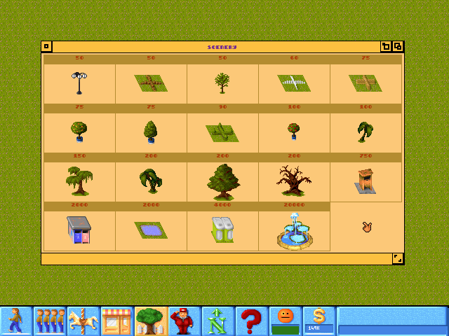 Theme Park (DOS) screenshot: Scenery