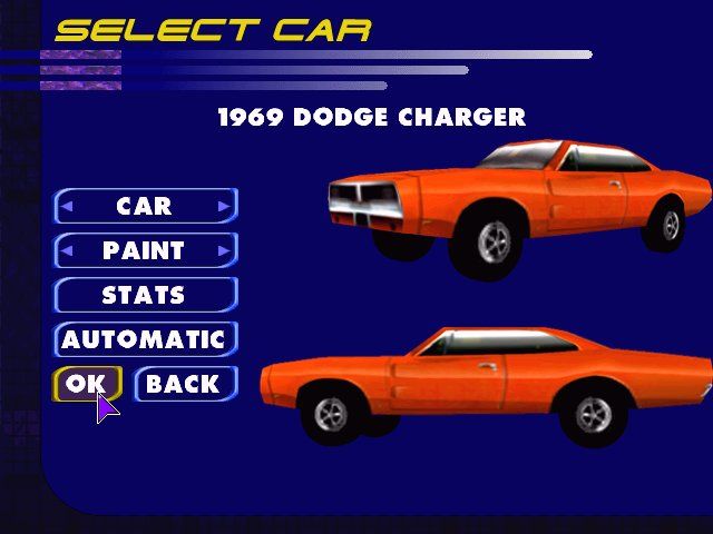 Test Drive 5 (Windows) screenshot: Choose your car.