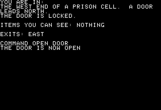 Escape from the Dungeon of the Gods (Apple II) screenshot: Escaping my Cell