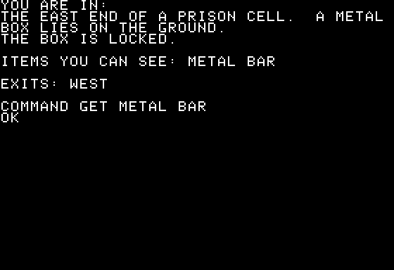Escape from the Dungeon of the Gods (Apple II) screenshot: Grabbing a Metal Bar