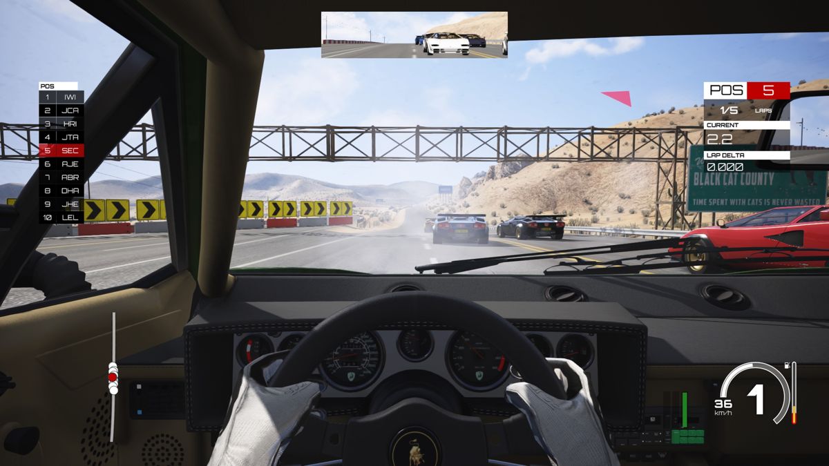 Assetto Corsa (PlayStation 4) screenshot: Starting a race with Lamborghini Countach