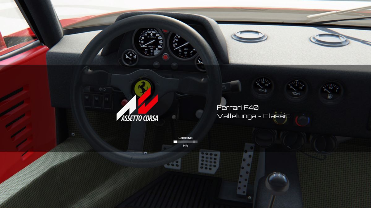 Assetto Corsa (PlayStation 4) screenshot: Ferrari F40 loading screen