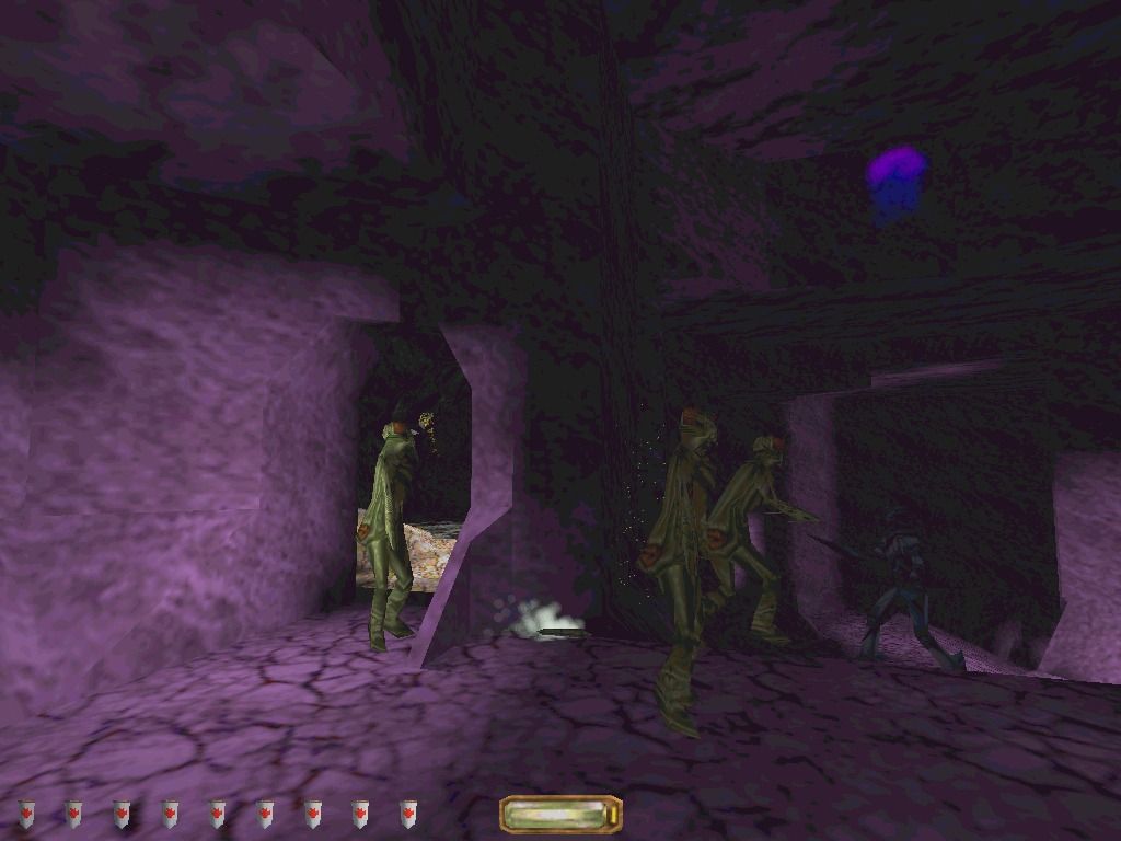 Thief: The Dark Project (Windows) screenshot: Deep underground, strange insect creatures roam.